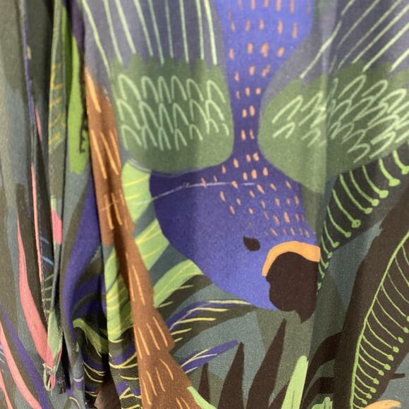 🌴 Farm Rio Womens Small Green Embroidered Drawstring Pants 🌴 - Picture 6 of 11